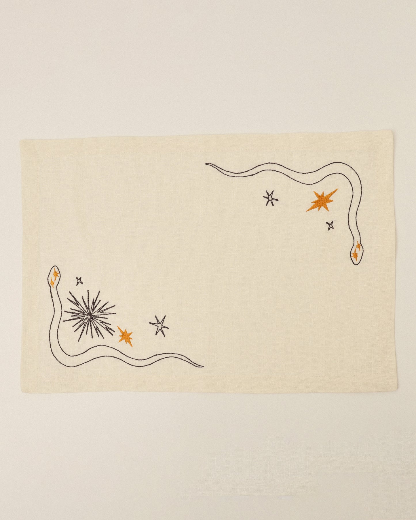 Set of embroidered placemats Snake