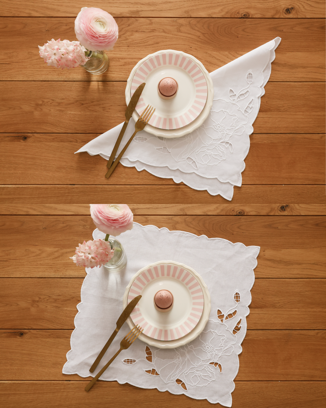 Linen napkin with embroidery Fine Bloom