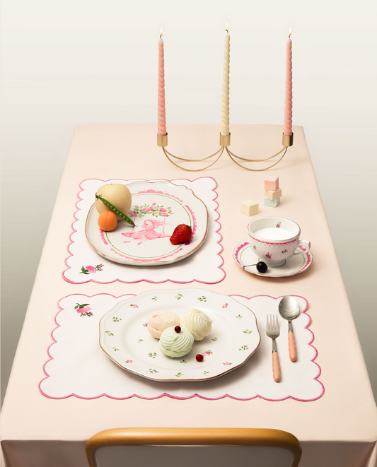 Бежевий плейсмат з вишивкою Троянди