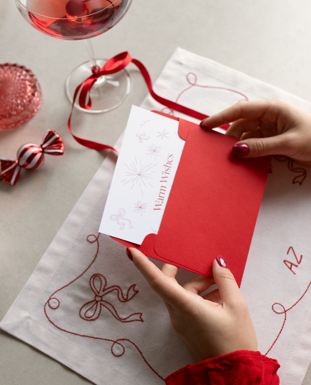 Holiday Bow Napkin Set