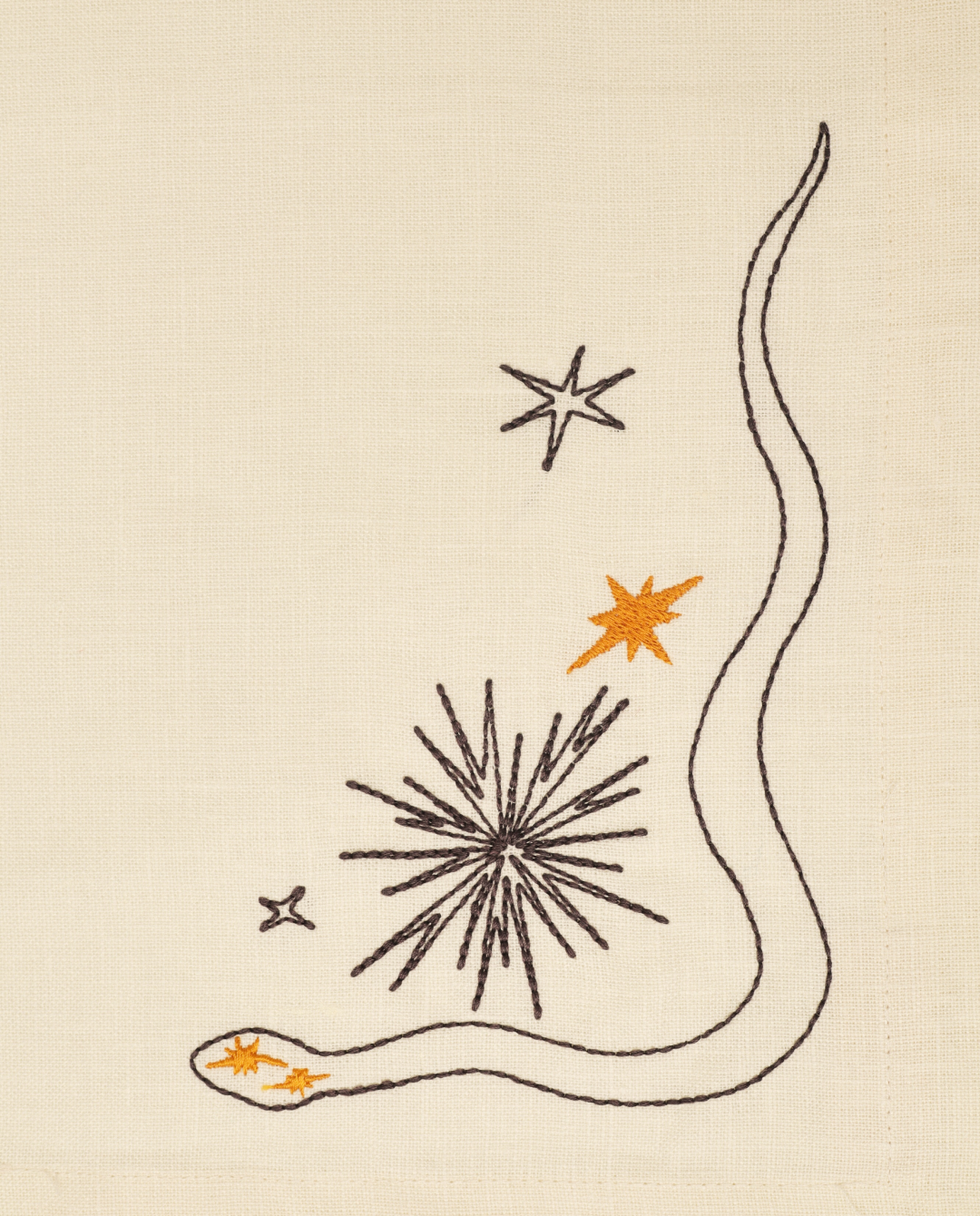 Set of embroidered placemats Snake