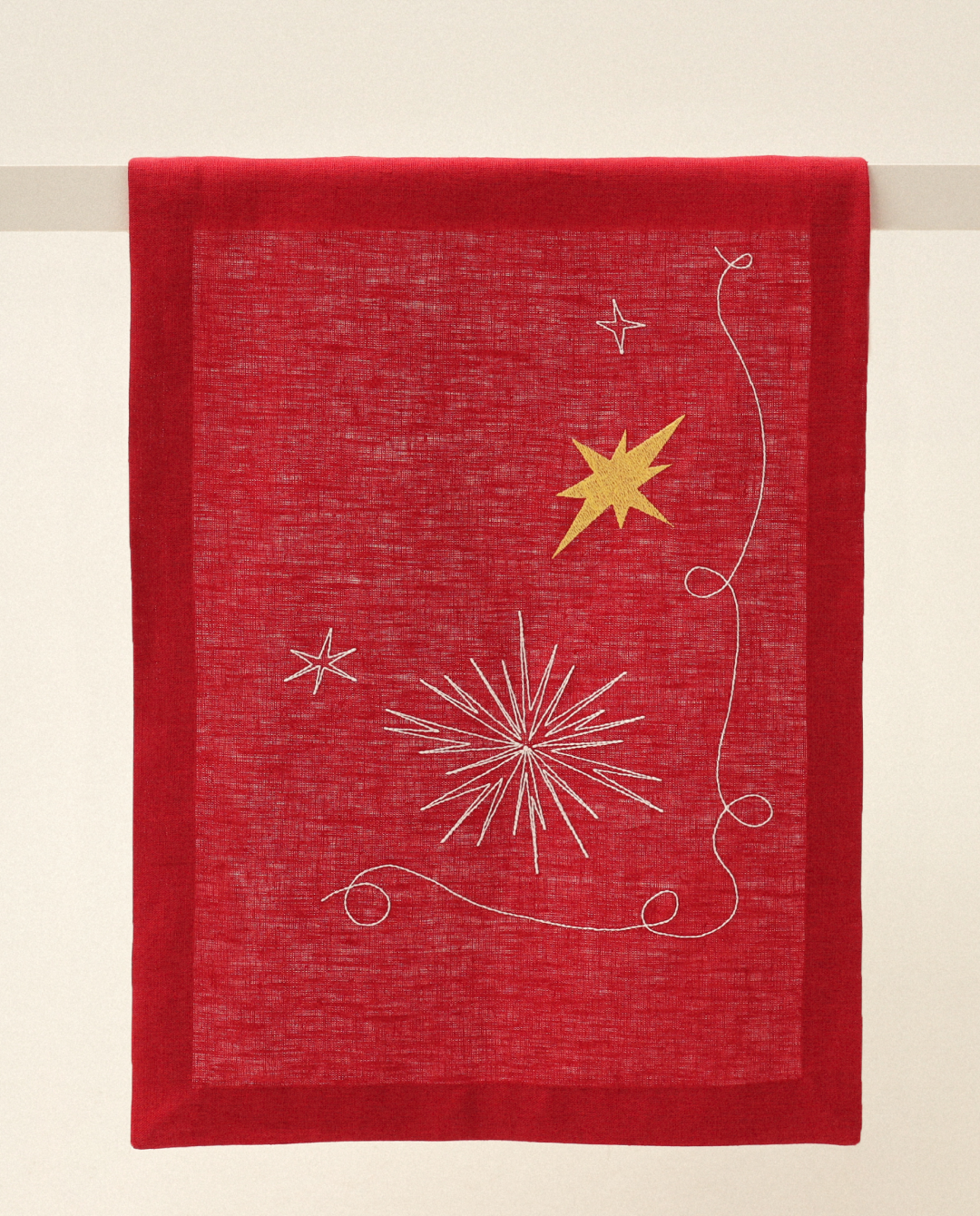 Embroidered runner Star