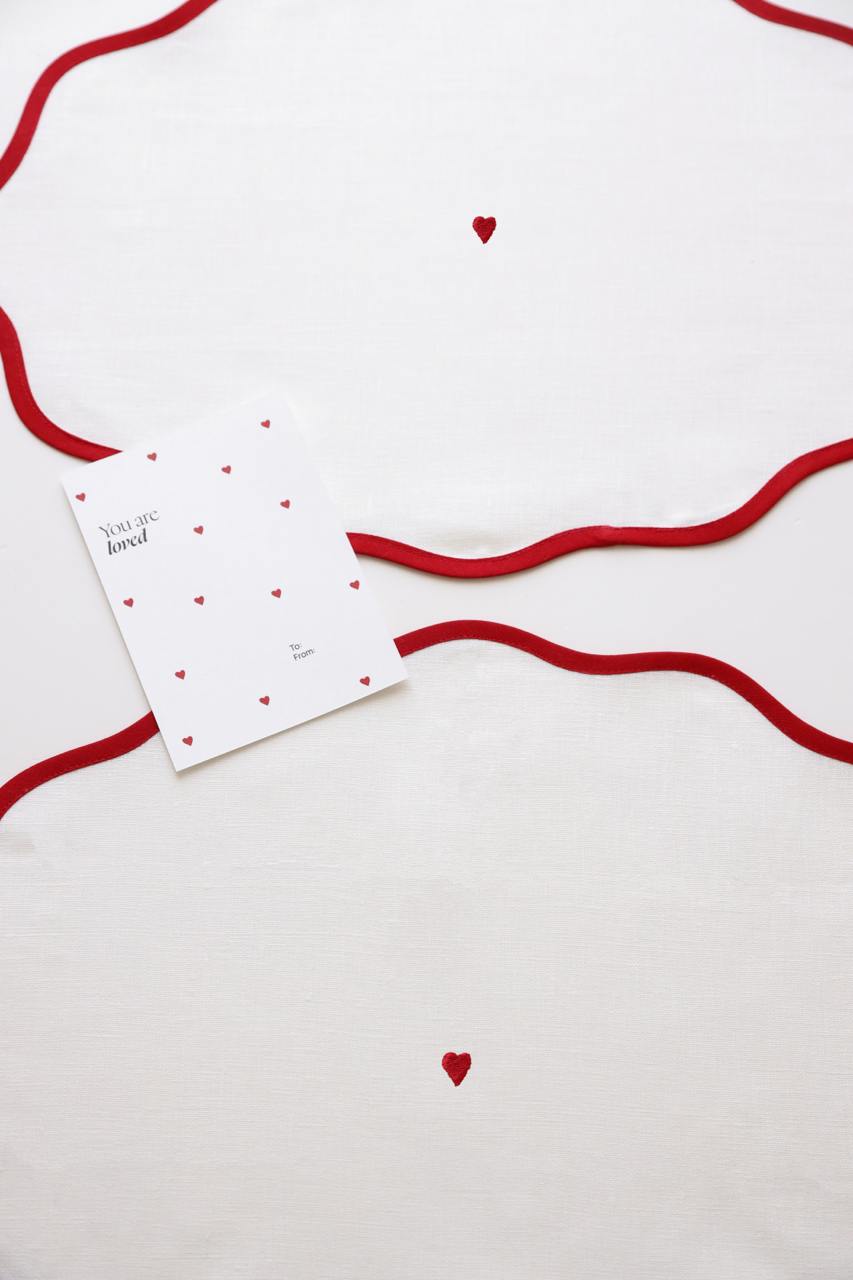 Fine Heart Linen Napkin Set