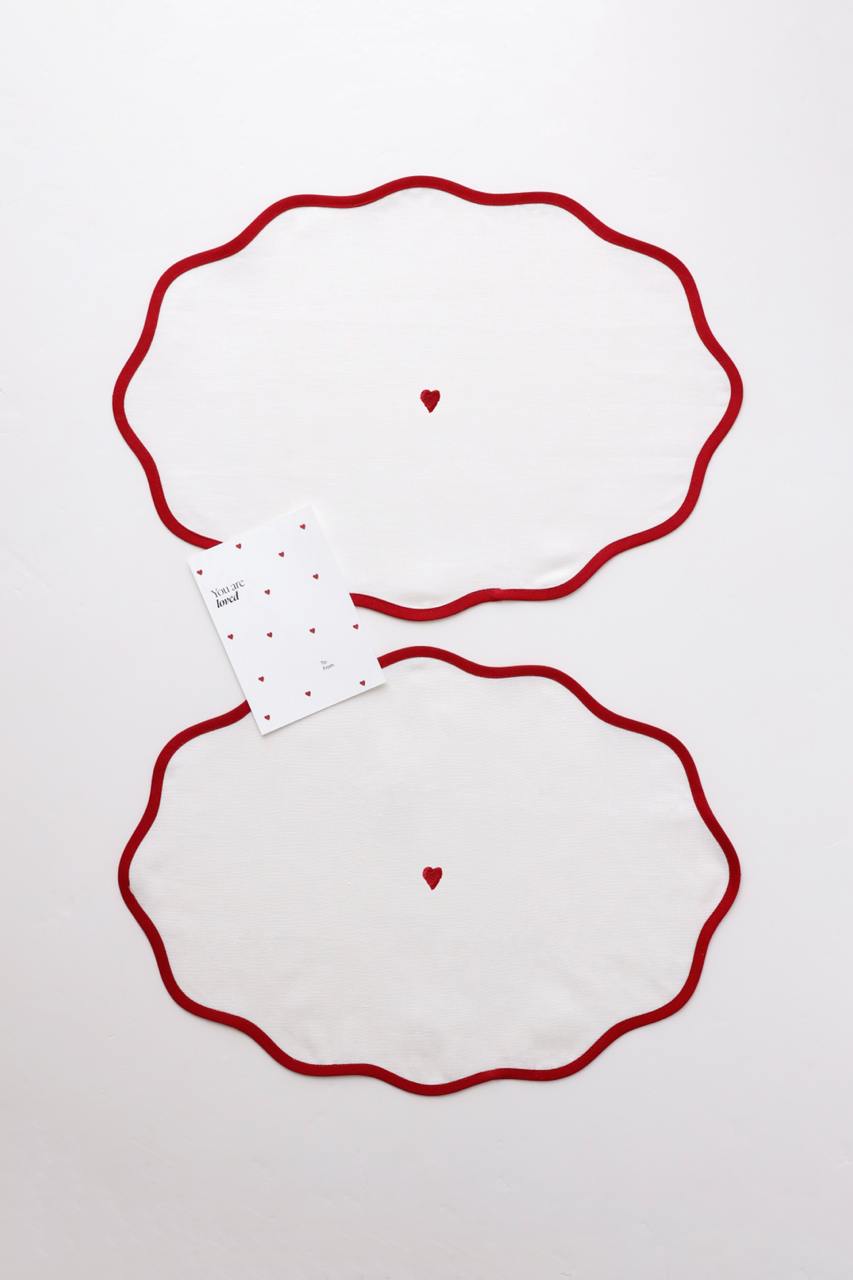 Fine Heart Linen Napkin Set